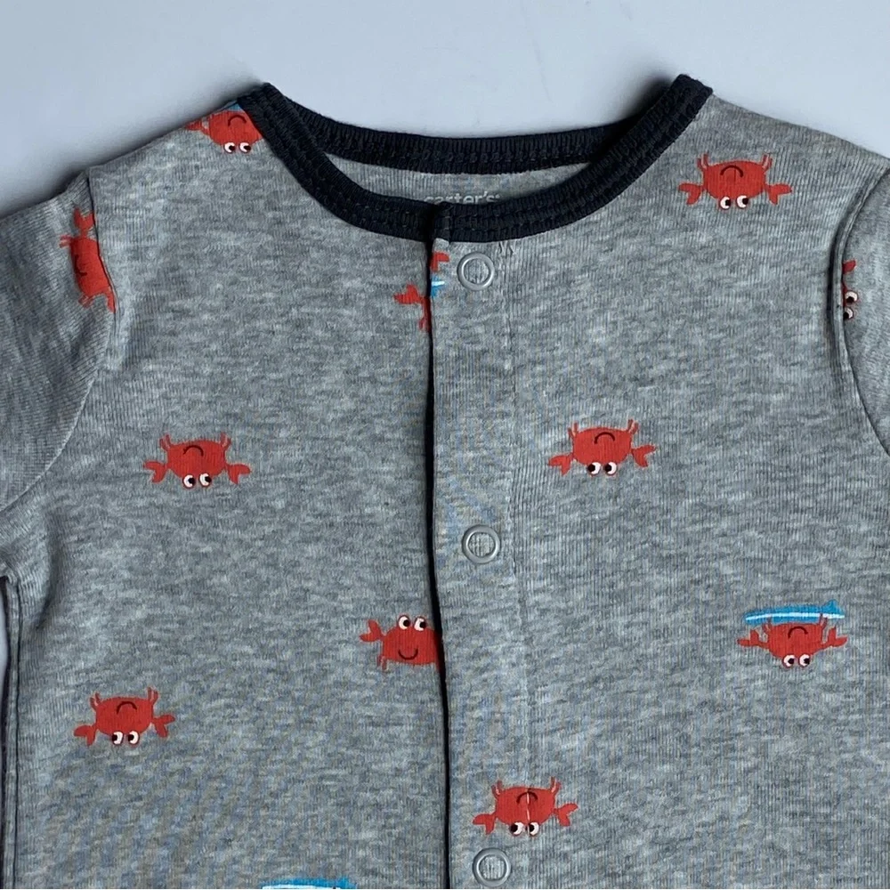 Crab Outfit 3 Months Carter's One Piece New NWT Romper Gray Oceans Crabs